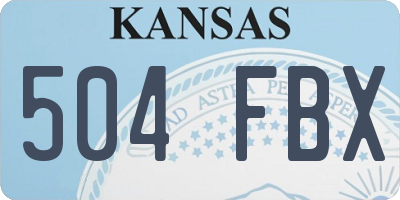 KS license plate 504FBX
