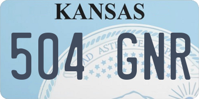 KS license plate 504GNR