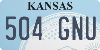 KS license plate 504GNU