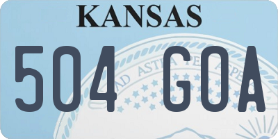 KS license plate 504GOA