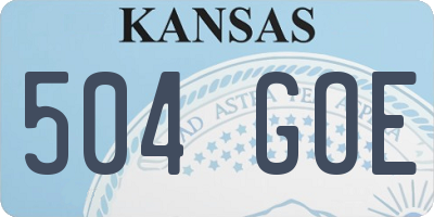 KS license plate 504GOE