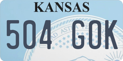 KS license plate 504GOK