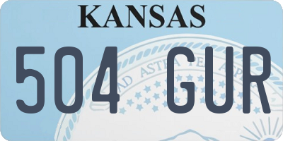KS license plate 504GUR