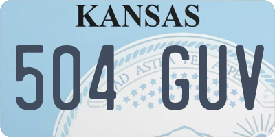 KS license plate 504GUV