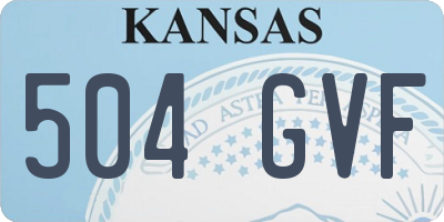 KS license plate 504GVF