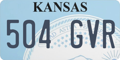 KS license plate 504GVR