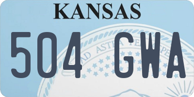 KS license plate 504GWA