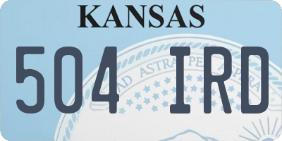 KS license plate 504IRD