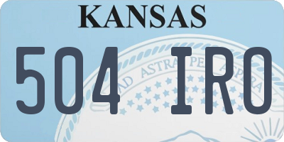 KS license plate 504IRO