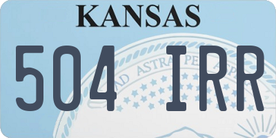 KS license plate 504IRR