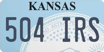 KS license plate 504IRS