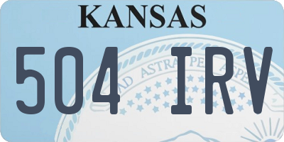 KS license plate 504IRV