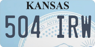 KS license plate 504IRW