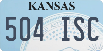 KS license plate 504ISC