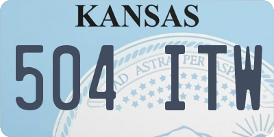 KS license plate 504ITW