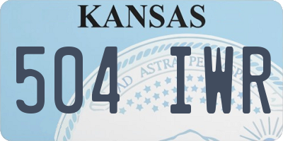 KS license plate 504IWR
