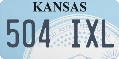 KS license plate 504IXL