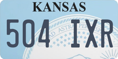 KS license plate 504IXR
