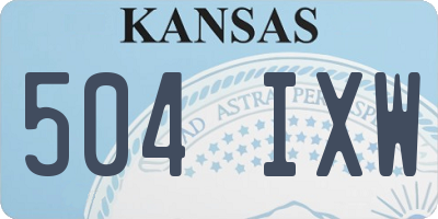 KS license plate 504IXW