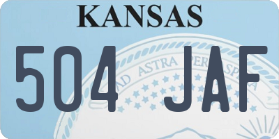 KS license plate 504JAF