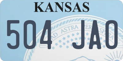 KS license plate 504JAO