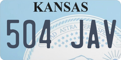 KS license plate 504JAV