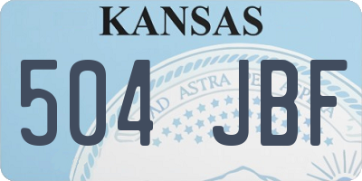 KS license plate 504JBF