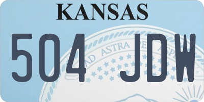 KS license plate 504JDW