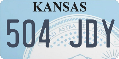 KS license plate 504JDY