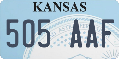 KS license plate 505AAF