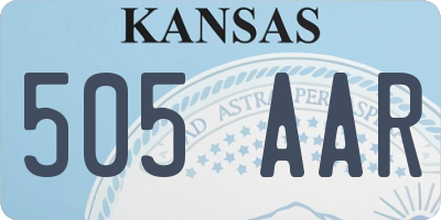 KS license plate 505AAR