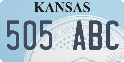 KS license plate 505ABC