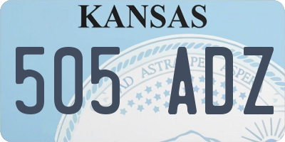 KS license plate 505ADZ