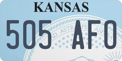 KS license plate 505AFO
