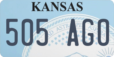KS license plate 505AGO