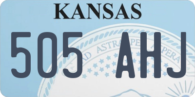 KS license plate 505AHJ