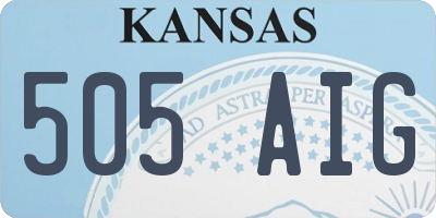 KS license plate 505AIG