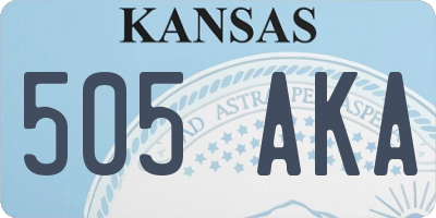 KS license plate 505AKA