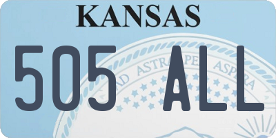 KS license plate 505ALL