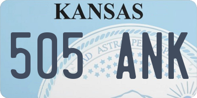 KS license plate 505ANK