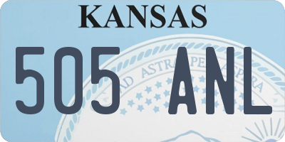 KS license plate 505ANL
