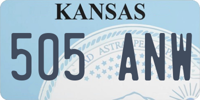 KS license plate 505ANW