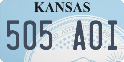 KS license plate 505AOI