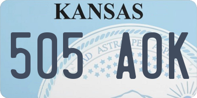 KS license plate 505AOK