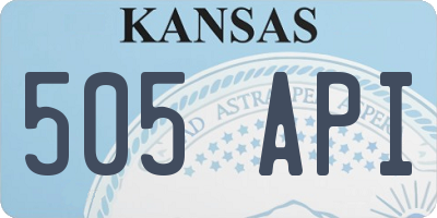 KS license plate 505API