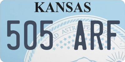 KS license plate 505ARF
