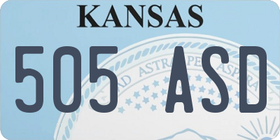 KS license plate 505ASD