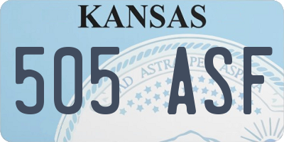 KS license plate 505ASF
