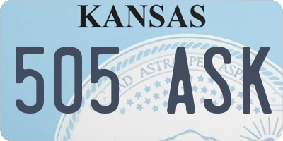 KS license plate 505ASK