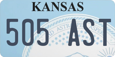 KS license plate 505AST
